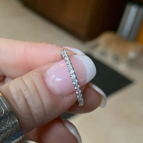 Moissanite Band 0.3cttw Silver Rose or yellow gold